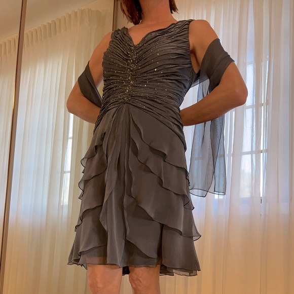 Dusty Blue Laura Formal Dress - Size 12 - Picture 3 of 9